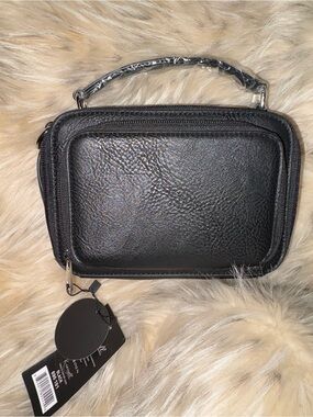 Black Mini Crossbody Bag with Top Handle - Sleek Everyday Style